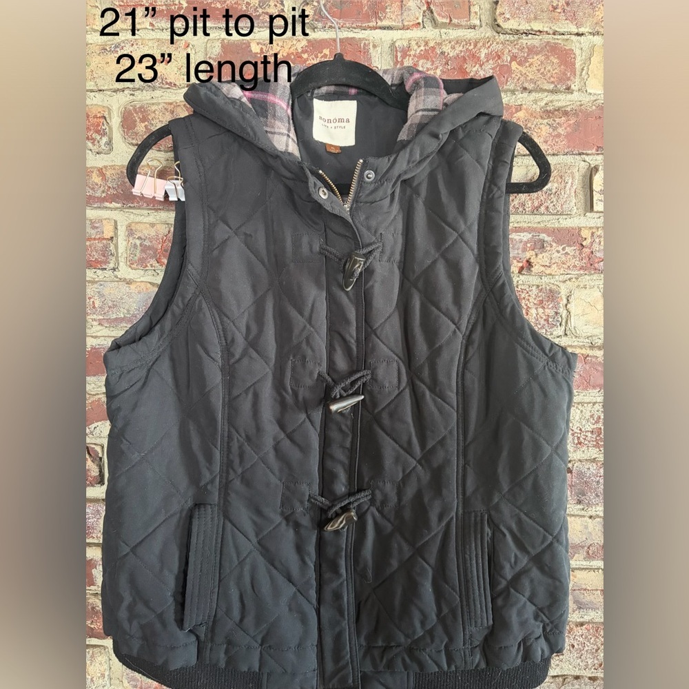 🖤 Sonoma Quilted Hooded Toggle Vest | Black | Size XL